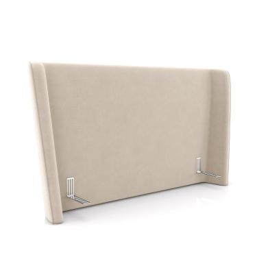 Imagem de Cabeceira Design Para Cama Queen Torres Pés Em Madeira Veludo Bege G91 - Gran Belo