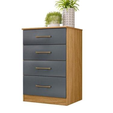 Imagem de Comoda 4 Gavetas 61 Cm MS913 Moval Freijo Cinza - MOVAL MOVÉIS