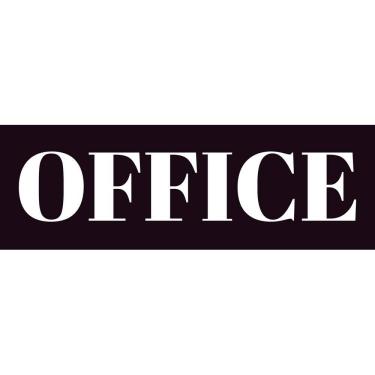 Imagem de Sinal de porta de escritório, etiqueta de escritório acrílica em preto e branco