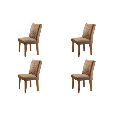 Imagem de Conjunto 4 Cadeiras Para Sala De Jantar Milena Imbuia