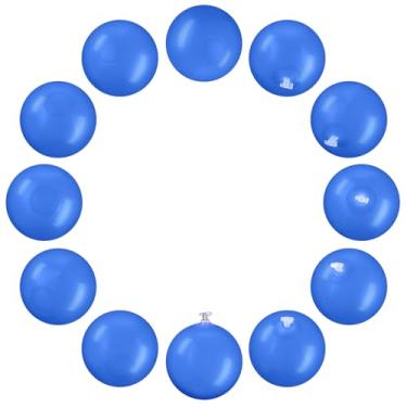 Imagem de Halloscume 12 mini bolas de praia infláveis de PVC de 12 cm para festa do dia dos namorados, bola faça você mesmo para piscina, artigos de festa de aniversário (azul)