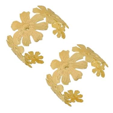 Imagem de Juimtien 2 peças de joias de braço largo para mulheres, ajustável, grossa, ouro, pulseira, braçadeira, boho, verão, praia, pulseiras, One Size, Metal, Sem Pedra Preciosa