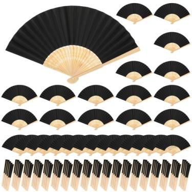 Imagem de Ventiladores dobráveis Yinkin Bamboo Handheld Craft para casamento, pa