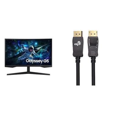 Imagem de Monitor Gamer Samsung Odyssey G5 27'' com Cabo DisplayPort Premium ELG