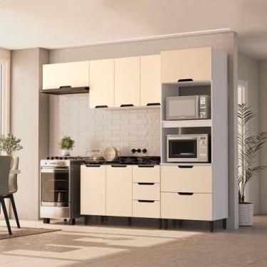 Imagem de Cozinha Modulada 4 Peças sem Tampo Maeena Politorno, Branco Creme