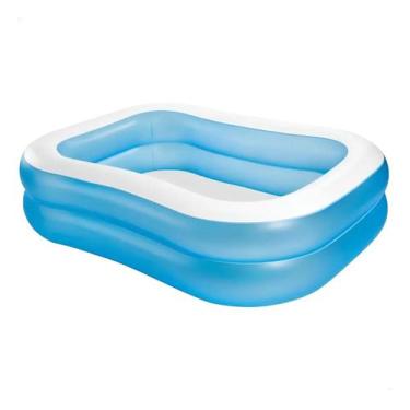 Imagem de Piscina Inflável Retangular Familiar Grande Rasa Resistente Confortáve