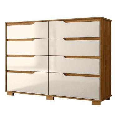 Imagem de Cômoda 8 Gavetas Geórgia Freijó/Off White Moval