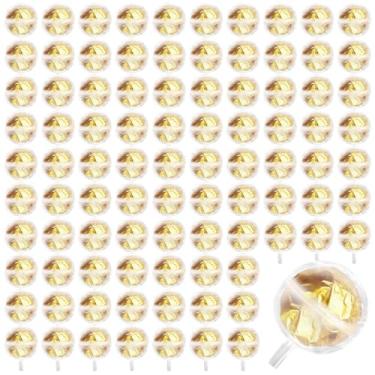 Imagem de Porta-buquê de bolas de chocolate redondas de plástico – Pacote com 100 suportes de caixa de chocolate para arranjos florais românticos "faça você mesmo", perfeitos para ocasiões especiais e dia dos