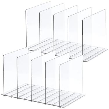 Imagem de Toyosport 2 divisórias de prateleira transparentes ajustáveis, armário organizador de bolsas, rack de exibição versátil para bolsas e carteiras, design empilhável, material plástico de longa duração