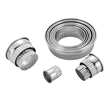 Imagem de barenx Cortador de biscoito redondo inoxidável resistente para decoração de bolo, rosquinhas