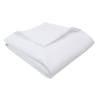 Imagem de Yuexiu Lençol de cima tamanho casal – roupa de cama de fibra premium ultramacia e altamente respirável, fácil de cuidar, resistente a rugas (branco, 246 x 203 cm)