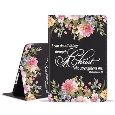 Imagem de POIUYTREW Capa para Samsung Galaxy Tab A9 Plus 11 polegadas modelo 2023 (SM-X210/X216/X218), capa fólio de couro PU capa inteligente com suporte e despertar/hibernar automaticamente, citação floral