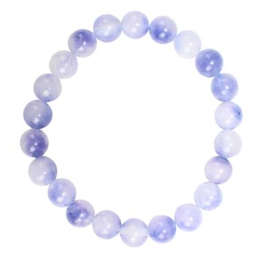 Imagem de Pulseira de miçangas de calcedônia azul natural de 8 mm para homens e mulheres