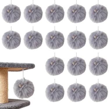 Imagem de Czoynife Pacote com 16 bolas de substituição interativas para gatos, árvores, torre, brinquedos pendurados, com corda de sino, poste arranhador, torre de árvore, bola de substituição, acessórios para