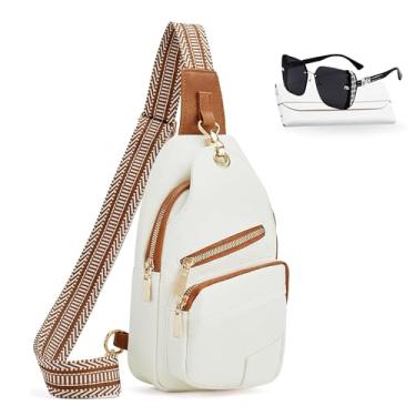 Imagem de Conjunto de mochilas, bolsas transversais para mulheres, pochetes sobre o ombro com óculos de sol, 02 - Branco
