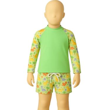 Imagem de Conjunto Infantil Termica + Sunga Bella Fiore Proteção Uv Confortavel Piscina Moda Praia Infantil-Masculino