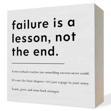 Imagem de ATBWGT Placa de madeira com citações inspiradoras de saúde mental, citações inspiradoras, placas de bloco de madeira para decoração de prateleira de mesa de escritório em casa, 12 x 12 cm