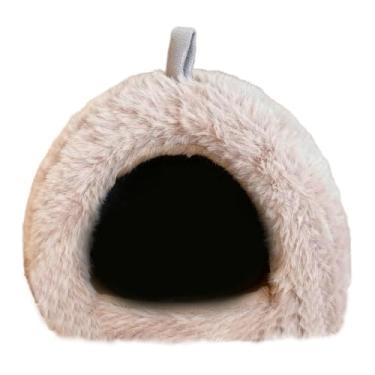 Imagem de Generic Cama quente para hamster, casinha, esconderijo, acessórios para gaiola, rede suspensa, para animais de estimação, chinchila, pequenos animais, Raiz de Lótus Rosa
