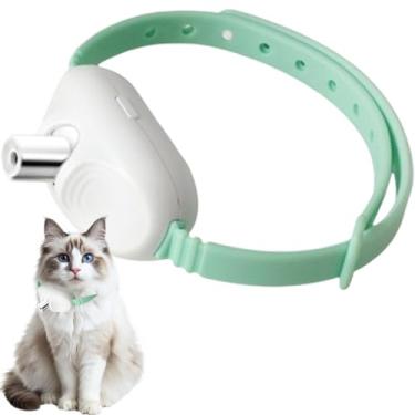 Imagem de Brinquedo para pescoço de gato, brinquedos interativos para gatos | Colar de ponteiro com luzes LED brinquedos,Coleira divertida inteligente elétrica, coleira interna para animais de estimação, brinqu