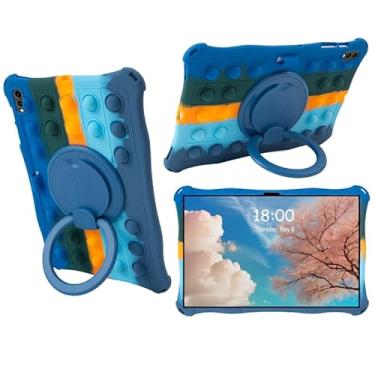 Imagem de Misenya Capa para tablet Samsung Galaxy Tab S9 FE+/S9+ Plus/S8 Plus/S7 FE +/S7 Plus 12,4 polegadas capa multifuncional para crianças (colorido azul escuro)