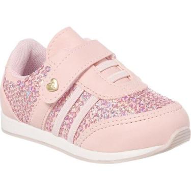 Imagem de Tênis Bebê Menina Brilho Lantejoula - PINOKIO CALÇADOS, Rosa, 21