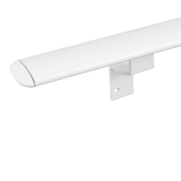 Imagem de Corrimão Alumínio Chato 1,50 Metros Inteiro Para Escada Parede Rampa(Branco)