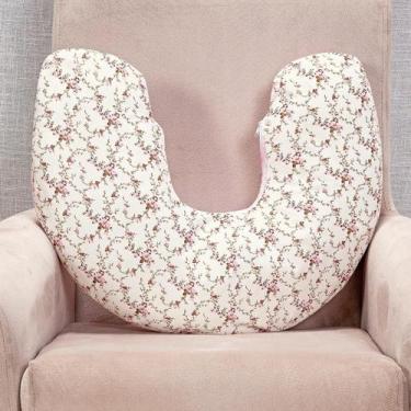 Imagem de Almofada De Amamentar Doce De Bebe Floral Rosa Menina - L2m