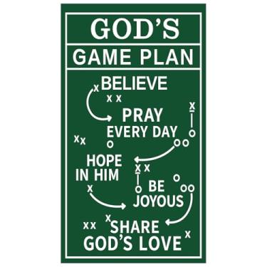 Imagem de Frienda 172 x 114 cm com tema de futebol VBS Faixa de porta de tecido quadro-negro estilo lousa de futebol americano decorações de porta banner suspenso para decoração de material escolar Bíblia de