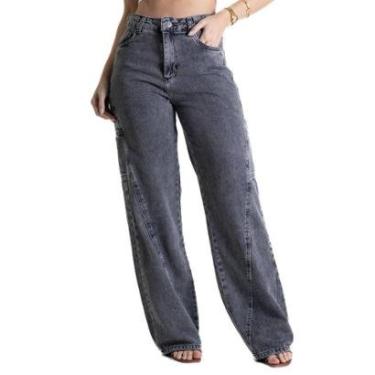 Imagem de Calça Jeans Sawary Wide Leg - 280529 - preta 40-Feminino