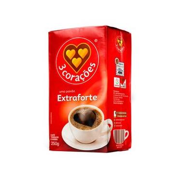 Imagem de Café Torrado e Moído 3 Corações Extra Forte a Vácuo 250g