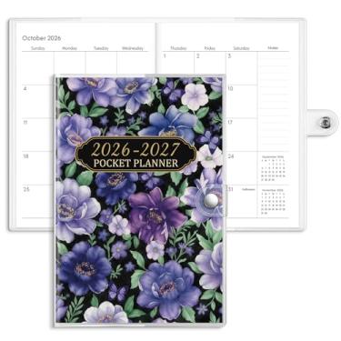 Imagem de Eaasty Calendário A5 para agenda mensal capa dura 2026 aquarela íris semanal e mensal 12 meses agenda caderno para escritório casa planejamento organização