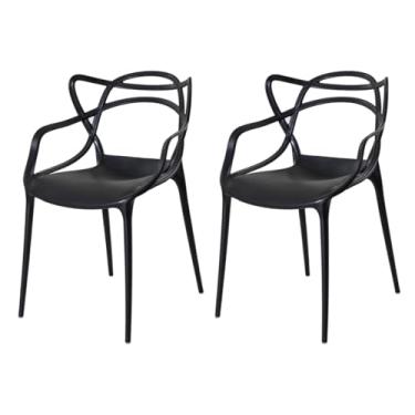 Imagem de Cadeiras Empilhável Sala Cozinha Jantar(Preto)