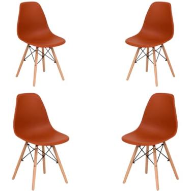 Imagem de KIT com 4 Cadeiras Modelo - Para Mesa de Jantar & Sala, Confortável & Durável (Cadeira Teracota)
