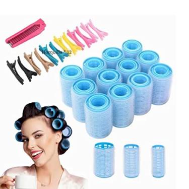 Imagem de Yinhing 36 Unidades de Rolos Modeladores de Cabelo Autoaderentes Em Três Tamanhos Grande Médio Pequeno Com Clipes e Conjunto de Pente para Tipos de Cabelo, Incluindo Grosso Fino Curto para Criar Lindos Cachos e Ondas