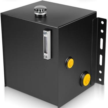 Imagem de Tanque de óleo de reservatório de fluido hidráulico de 15 galões para tratores, caminhões e divisores de toras com tampa de enchimento do filtro de respiro, medidor de temperatura e medidor de visão