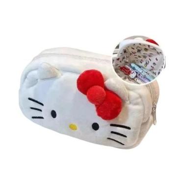 Imagem de Bolsa De Cosméticos Grande Capacidade Fofa De Pelúcia 3D Desenho Anima