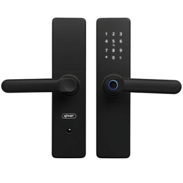 Imagem de Fechadura Inteligente Eletrônica Digital Biométrica Wi-fi com Senha e Cartão para Casa Escritório Aplicativo com Desbloqueio Remoto e Alarme