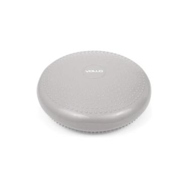Imagem de Disco de Equilíbrio com Bomba de Ar, 33cm Diâmetro, PVC, Cinza, Superfície Massageadora Antiderrapante, Suporta 100kg, para Treino e Reabilitação