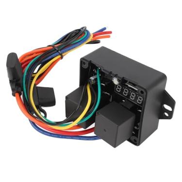 Imagem de Hyuduo Controlador de Ventiladores Digitais 12V, Kit de Controle de Ventilador Digital de Temperatura Ajustável Com Display LED para Aplicações de Ventilador único e Duplo, Faixa de Temperatura de