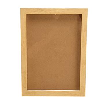 Imagem de Porta-retrato com suporte de alta transmitância evita deformação Moldura simples para quarto (Cor Madeira)