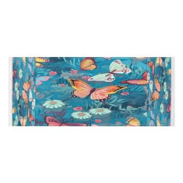 Imagem de Wassud Capas coloridas para lavadora e secadora de borboletas, protetor de lavadora com sacos de armazenamento, capa de geladeira à prova de poeira com bolsos para lavanderia doméstica, cozinha, 120 x