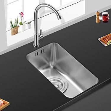 Imagem de Conjunto de mini piscinas de aço inoxidável 304 pequenas pequenas pequenas com ranhura única para bar, varanda, pia de cozinha, bacias pequenas, tigela única