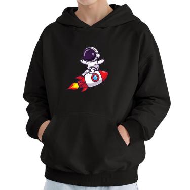 Imagem de Moletom Infantil Canguru Menino Algodão Estampa Foguete-Masculino