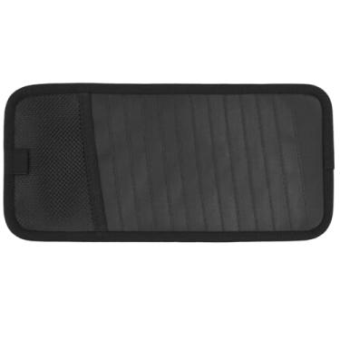 Imagem de Nextpal Suporte de CD para viseira solar, organizador de viseira de carro com capacidade para 12 com mangas de DVD e bolso de malha, armazenamento universal de viseira para estojo de CD de veículo e