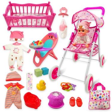 Imagem de Conjunto de brinquedos Baby Doll UFLJPKS 12" com carrinho de criança e