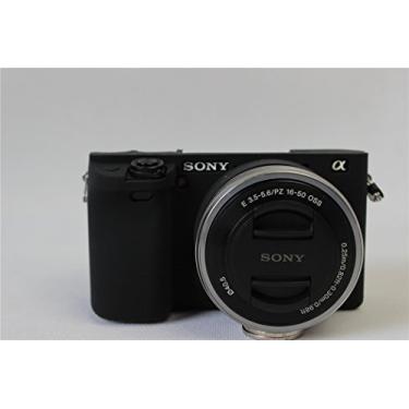 Imagem de Capa para Sony A6400, capa de silicone macio de borracha ultrafina e leve BolinUS para Sony Alpha A6400 (preto)
