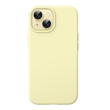 Imagem de JETech Capa de Silicone para iPhone 15 6,1 Polegadas, Case Protetora para Corpo Inteiro com Toque Suave e Sedoso, Capinha à Prova de Choque com Forro de Microfibra (Amarelo)
