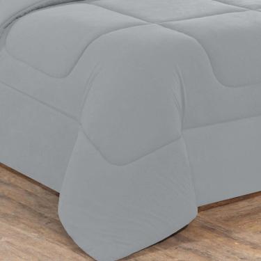 Imagem de Kit Edredom Malha 100% Algodão Gran Moratta 3 Peças Casal - Cinza/Cinza