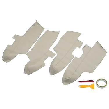 Imagem de A ABSOPRO Tampa do apoio de braço do painel da porta traseira do carro guarnições interiores da porta para Hyundai Santa Fe 2006-2012 bege 2 pares