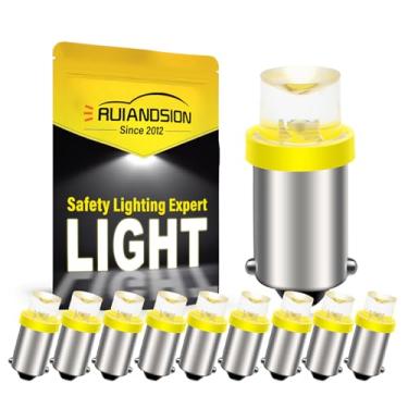 Imagem de Ruiandsion 10 lâmpadas de LED BA9S amarelas âmbar 53 57 1895 64111 lâmpadas de LED para carro 12 V para interior do carro, placa de identificação e porta-luvas